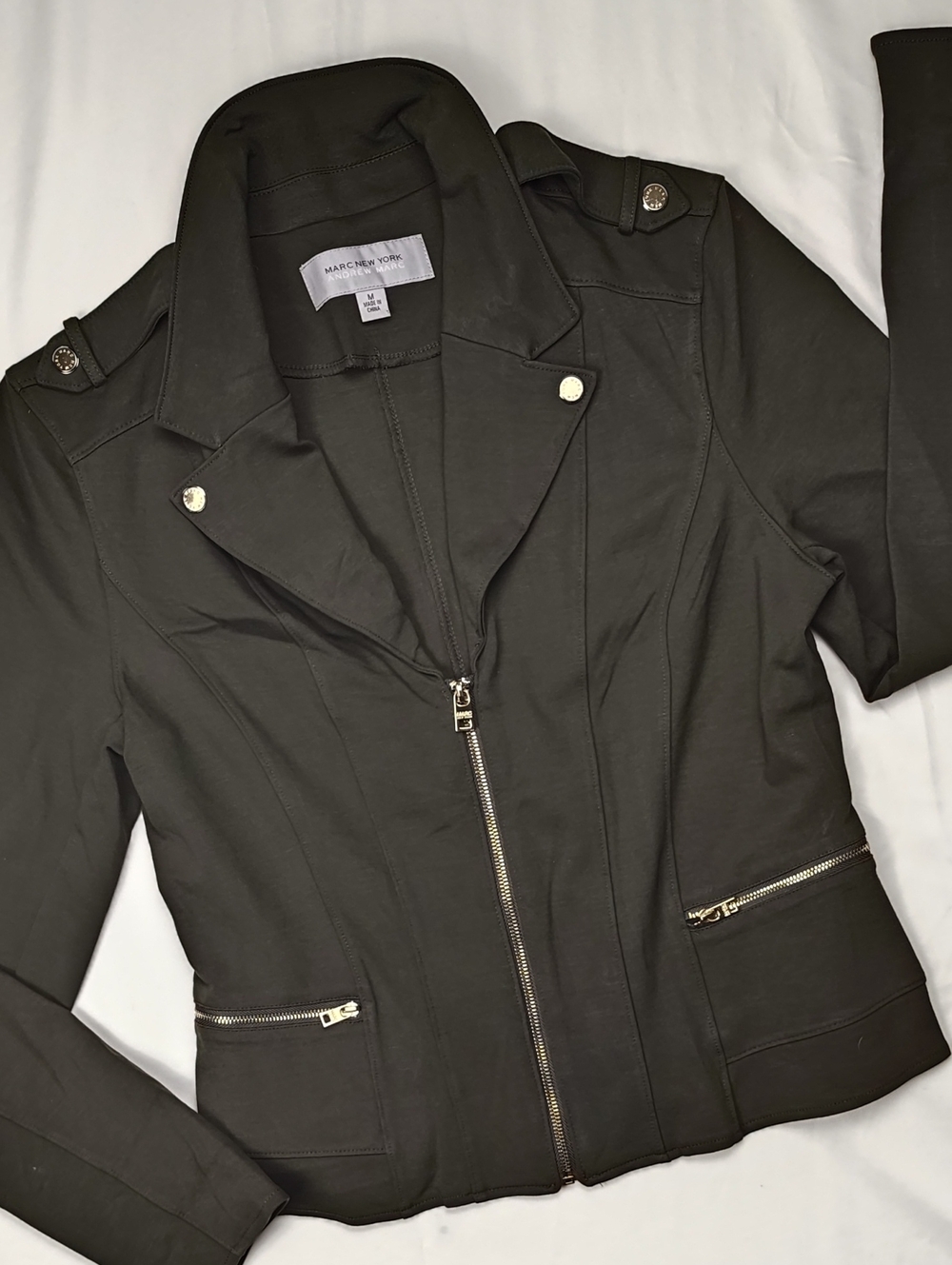 Marc New York Olive Green Moto Style Jacket Women's Size Medium